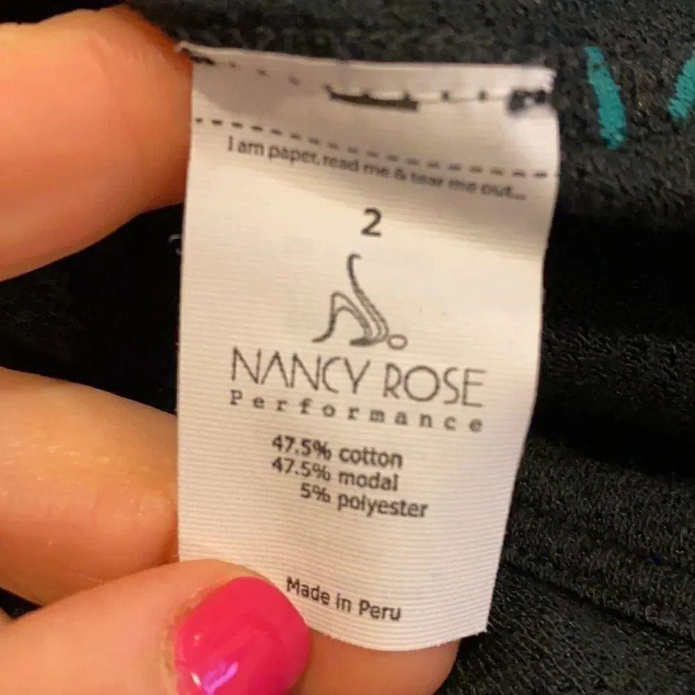 Nancy Rose Performance Black Mesh Open Back Top - Picture 7 of 7